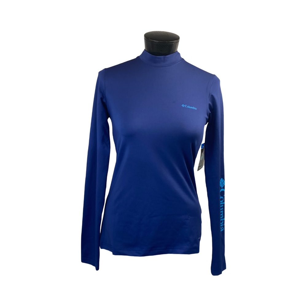 Columbia Womens Long Sleeve Hike Performance Mock Neck Shirt Size S Blue NWT